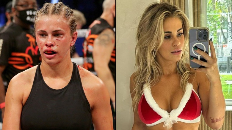   Paige VanZant s krvavým obličejem, fotí selfie