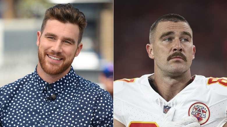   Travis Kelce s plnovousem a knírem