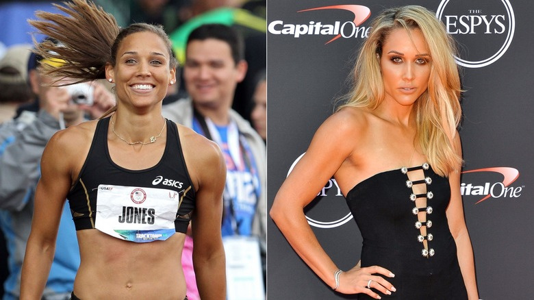   Lolo Jones nosí sportovní podprsenku, šaty