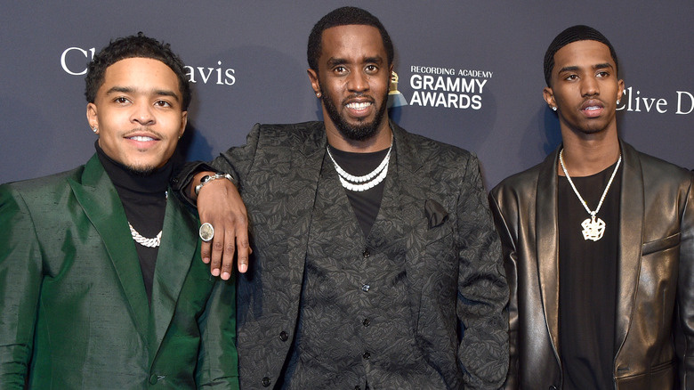   Seane"Diddy" Combs posing with sons