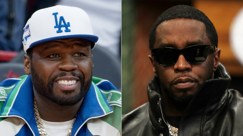   50 Cent se usmívá a Diddy pózuje